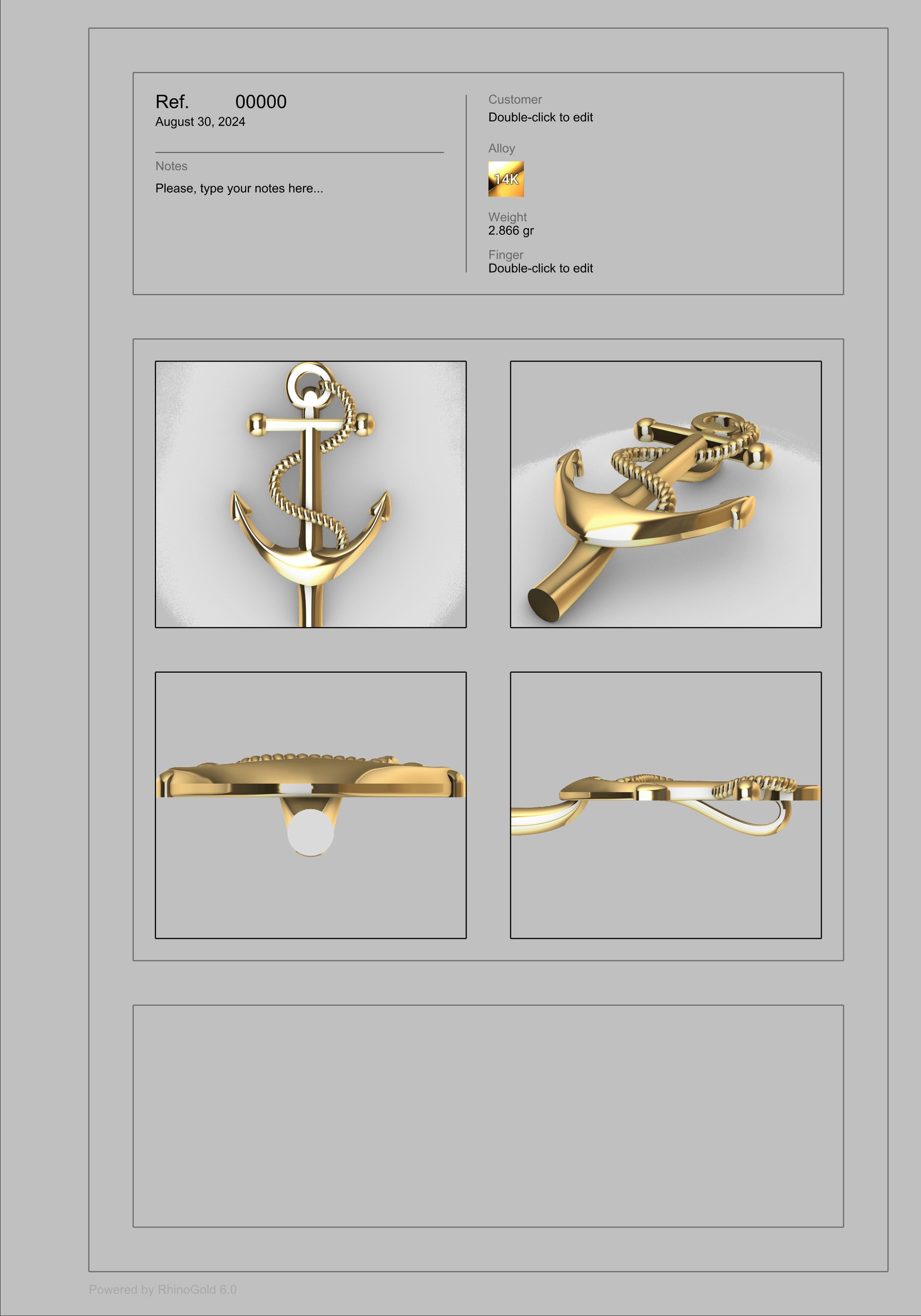 MENS ANCHOR PENDANT NECKLACE ROPE DESIGN JEWELRY 3D print model_9