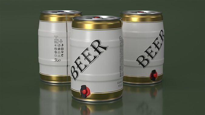 Beer 5 Liter Barrel 3D model 4