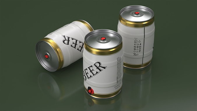 Beer 5 Liter Barrel 3D model 5