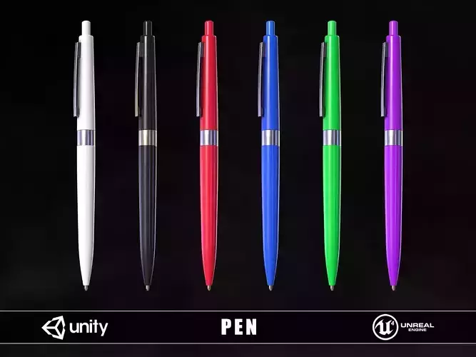 Ink Pen Low-poly 3D model