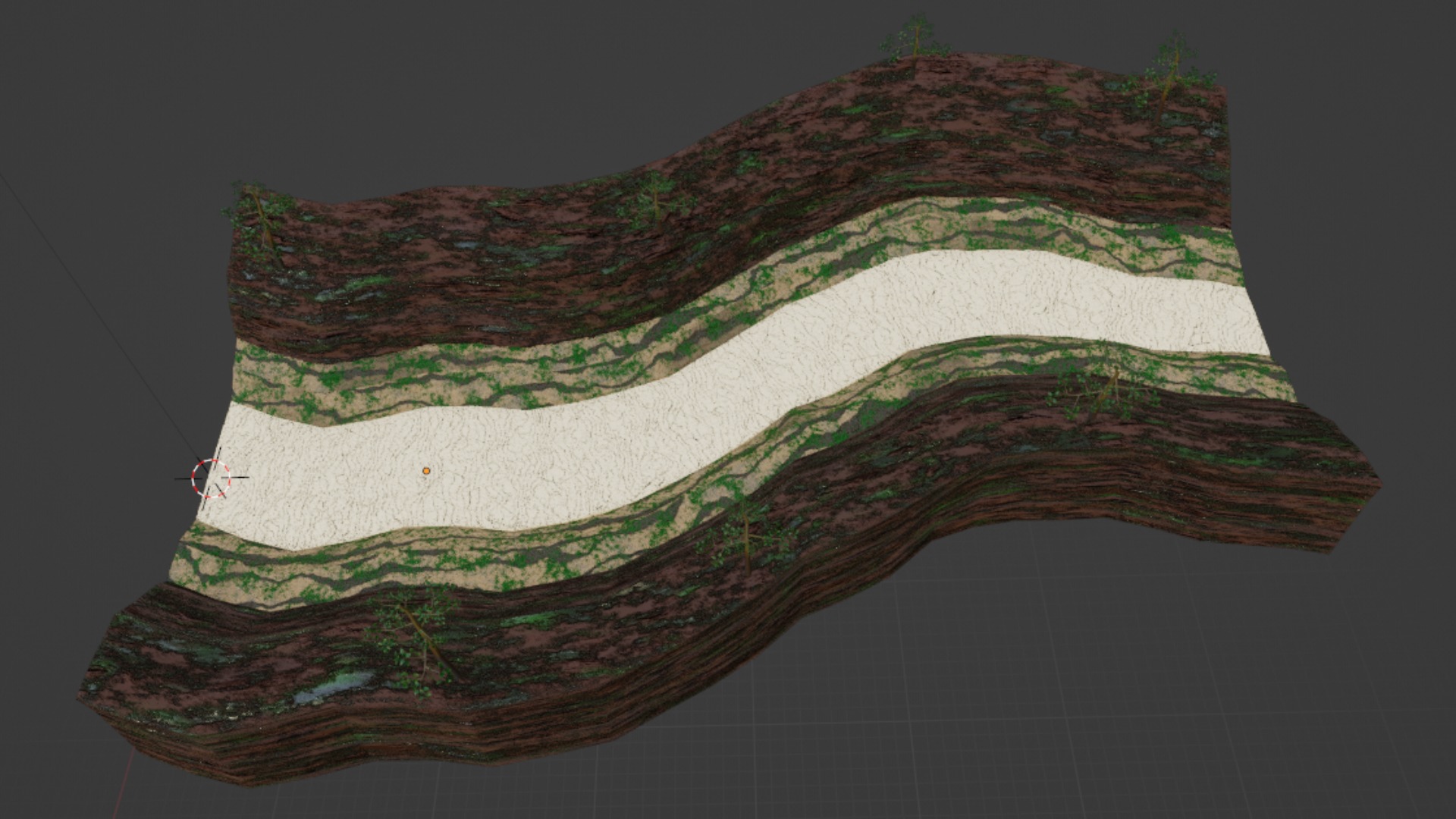 Dry River Valley Terrain 3D Model Low-poly 3D model_9