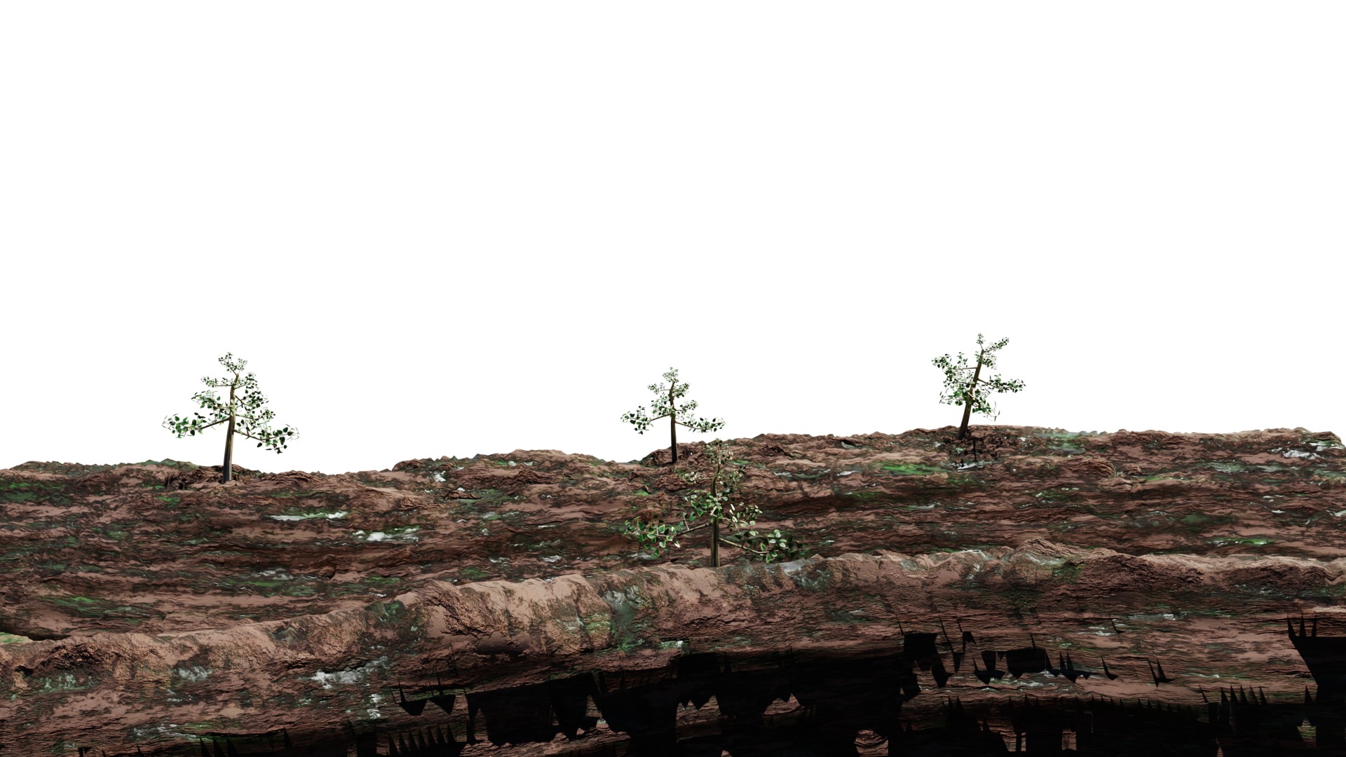 Dry River Valley Terrain 3D Model Low-poly 3D model_4