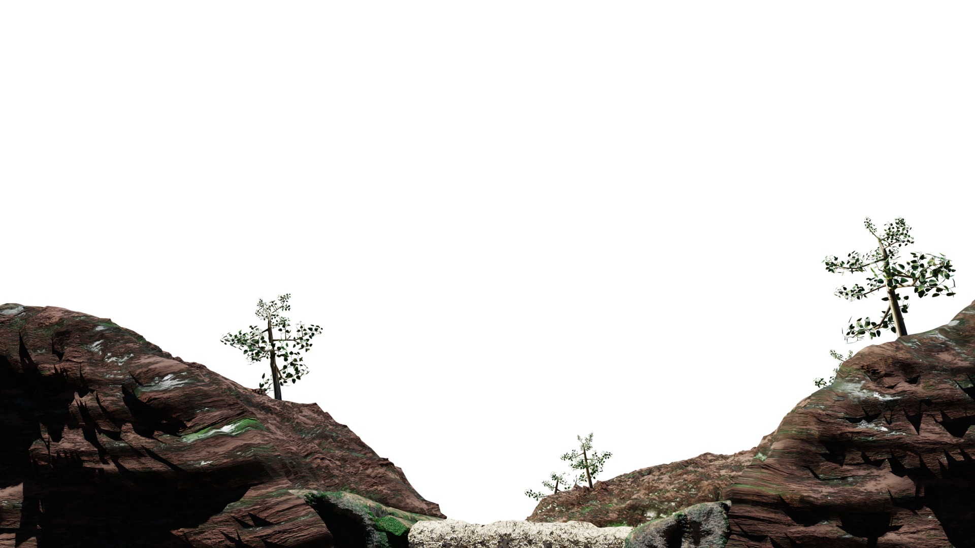 Dry River Valley Terrain 3D Model Low-poly 3D model_3