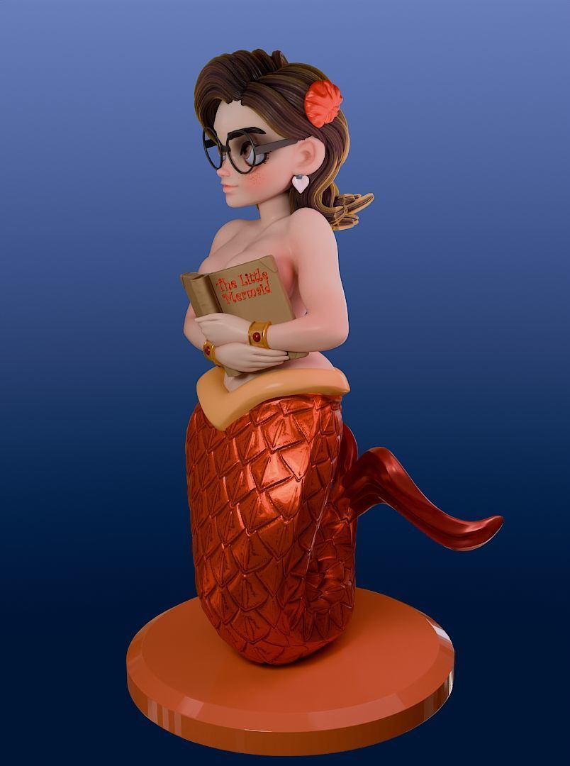 Nerdy Mermaid 3D print model_4