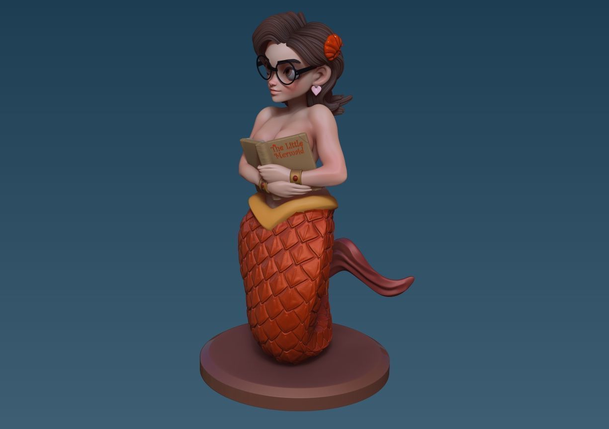 Nerdy Mermaid 3D print model_9
