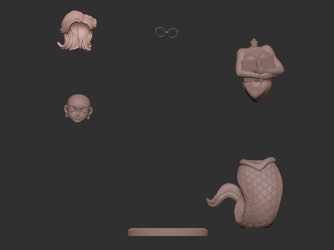 Nerdy Mermaid 3D print model_18