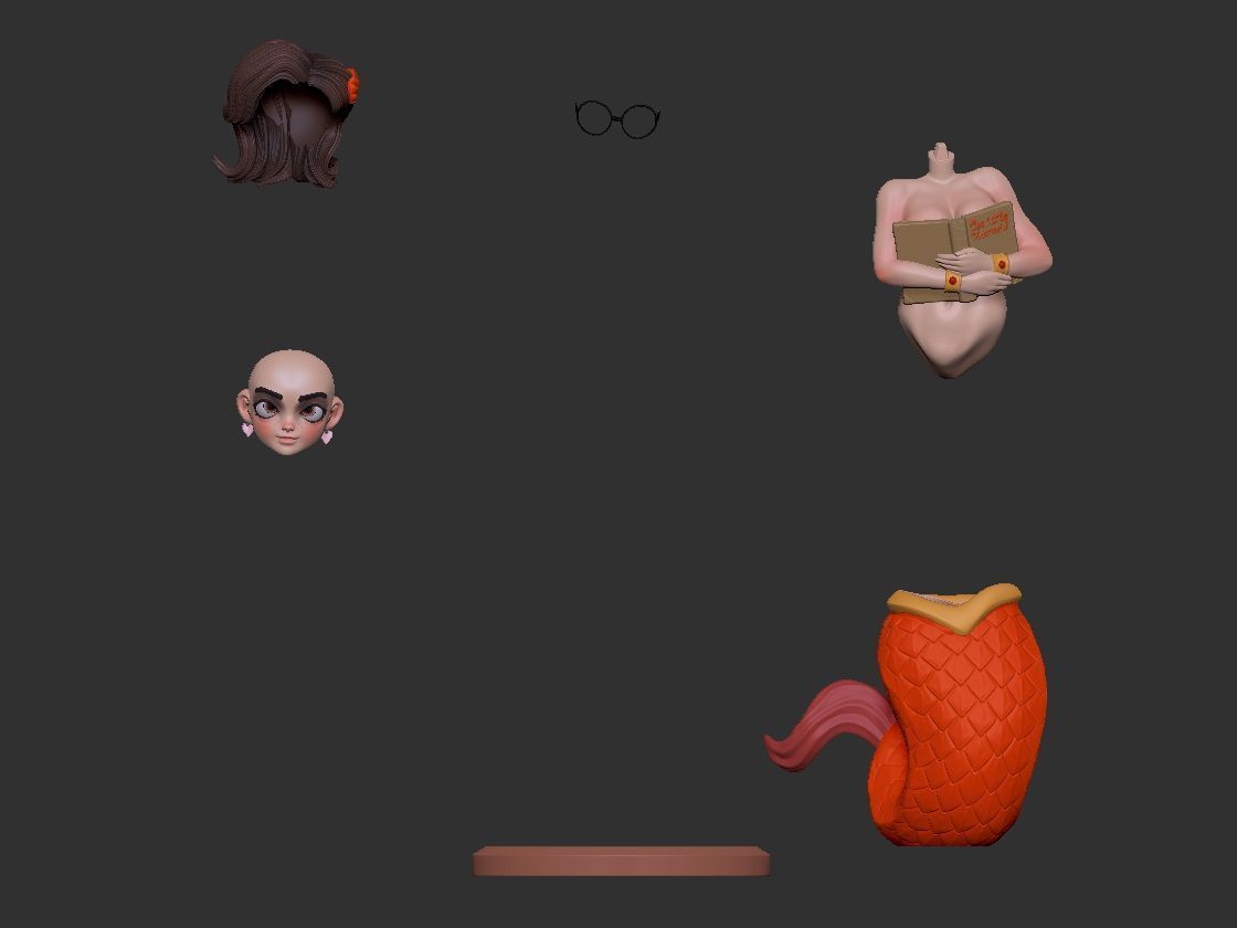 Nerdy Mermaid 3D print model_17