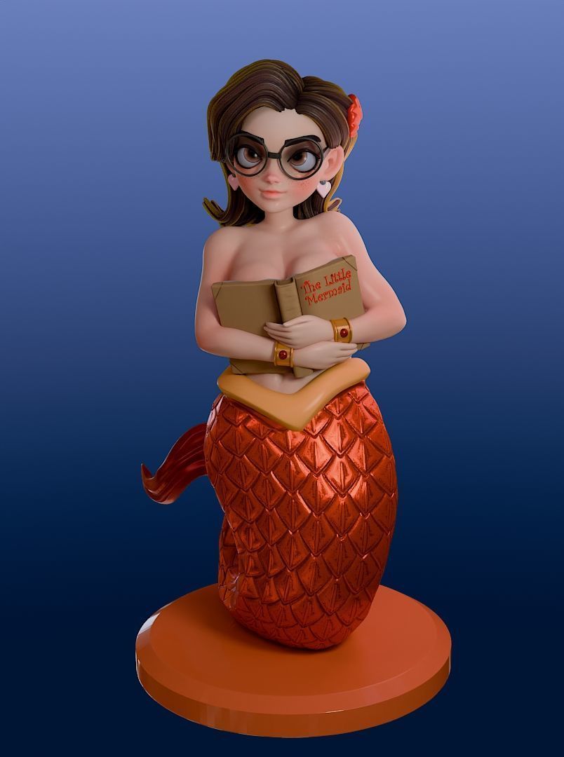Nerdy Mermaid 3D print model_3