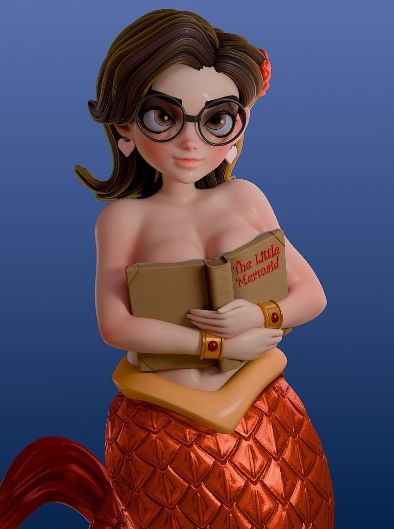 Nerdy Mermaid 3D print model_6