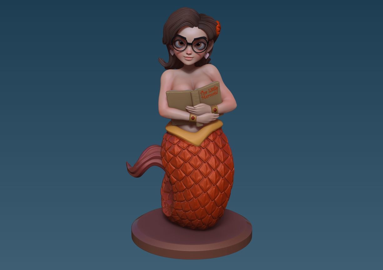 Nerdy Mermaid 3D print model_7