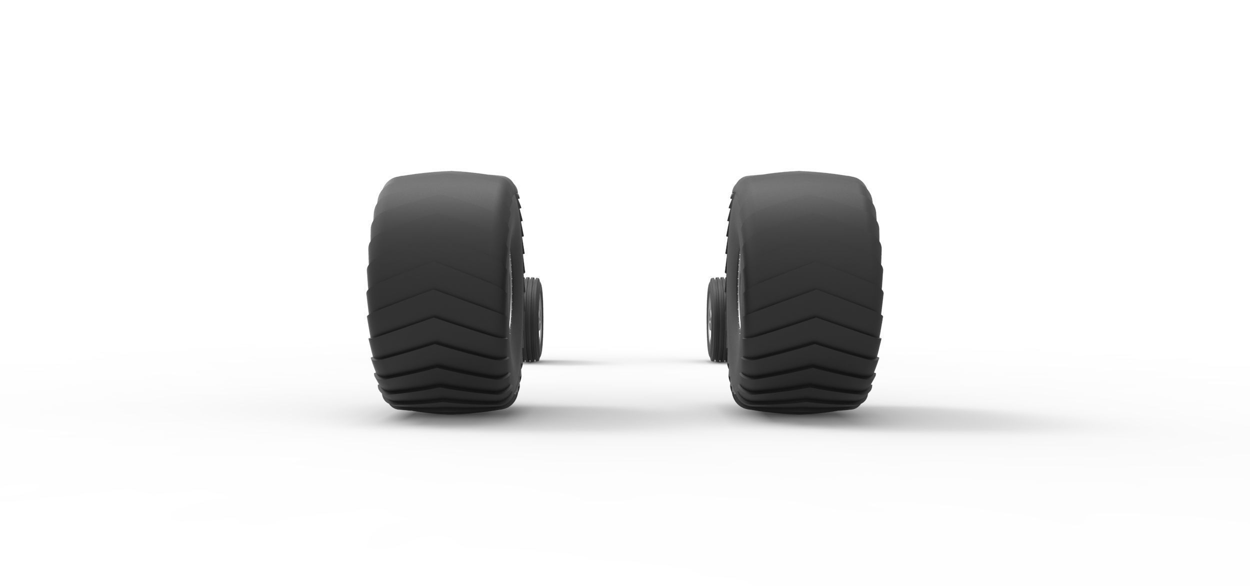 Wheel set of 2wd Pulling truck Scale 1 to 25 3D print model_9