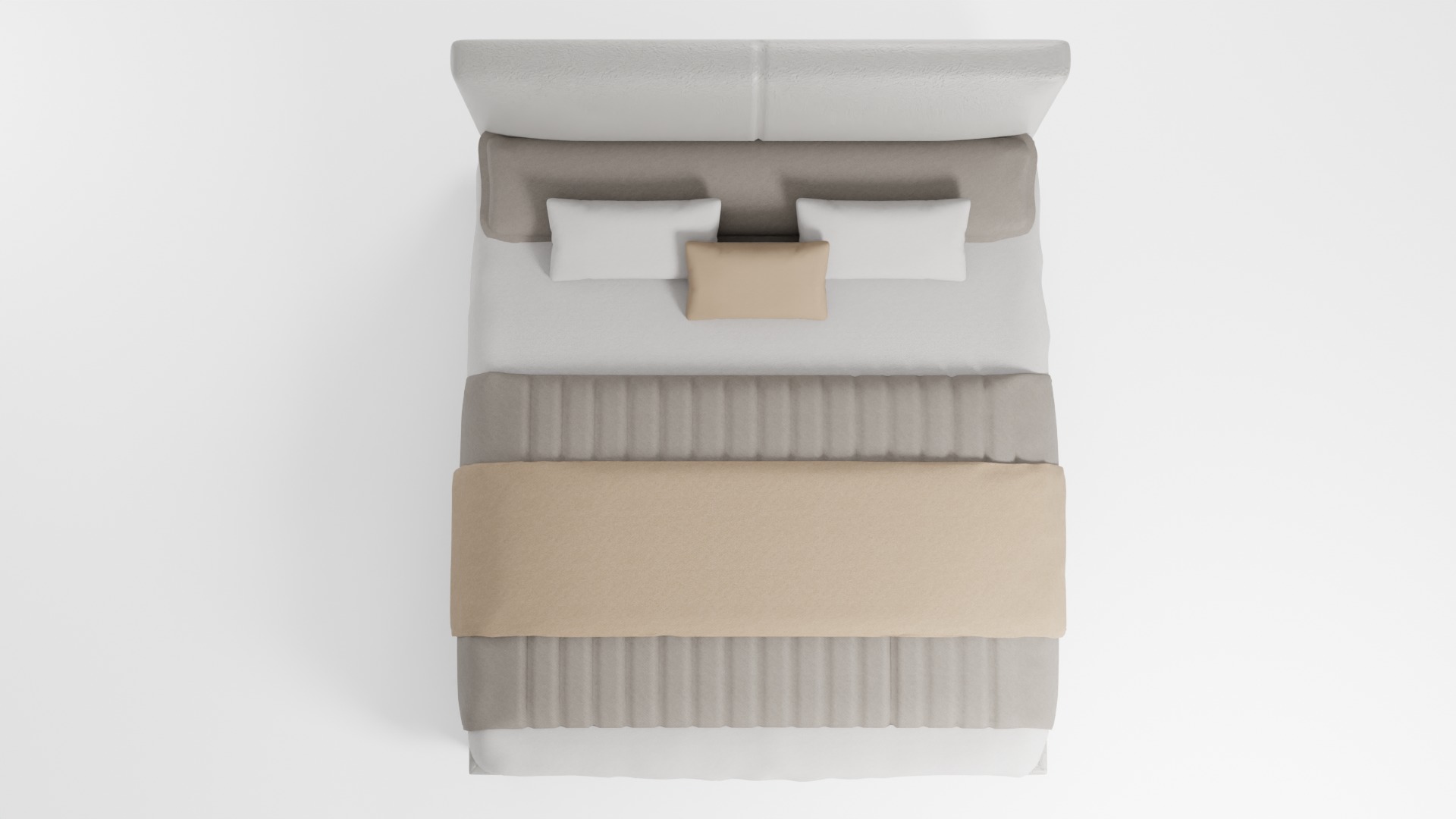 Bed with headboard in Italian modern design 3D model_5