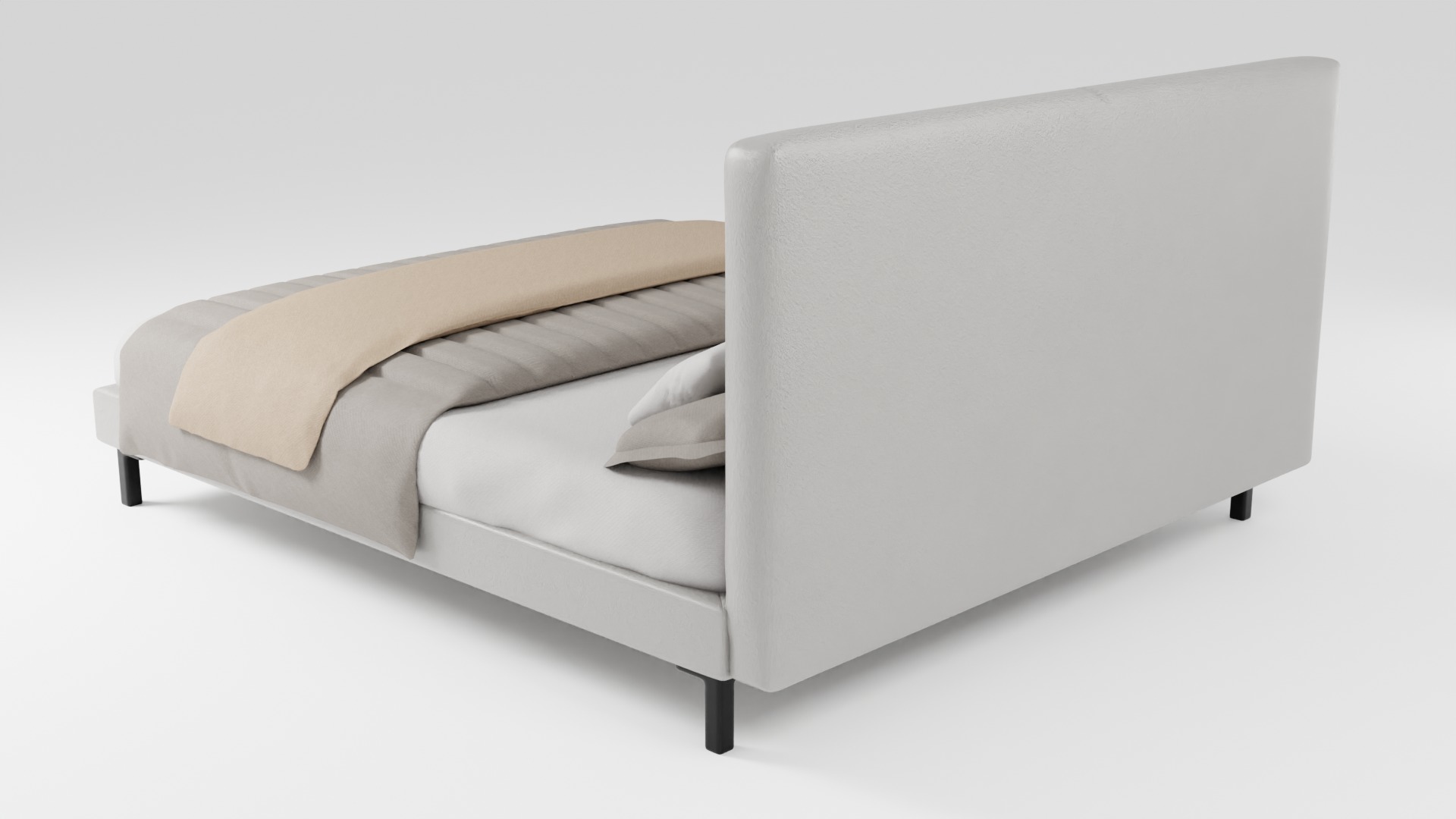 Bed with headboard in Italian modern design 3D model_3