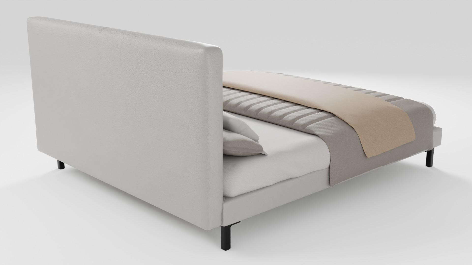 Bed with headboard in Italian modern design 3D model_2