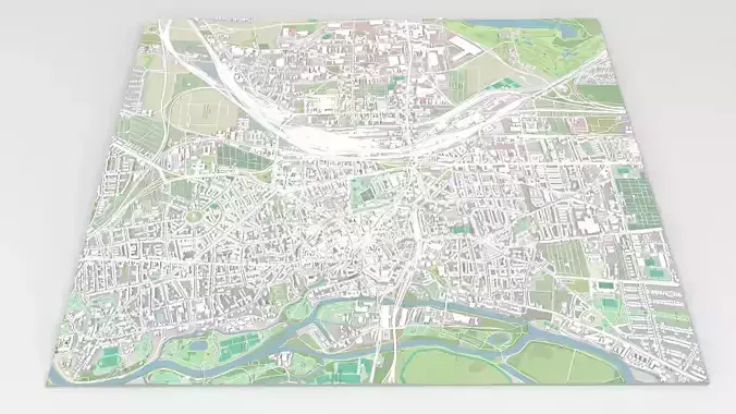 Cityscape Halle Germany  3D model