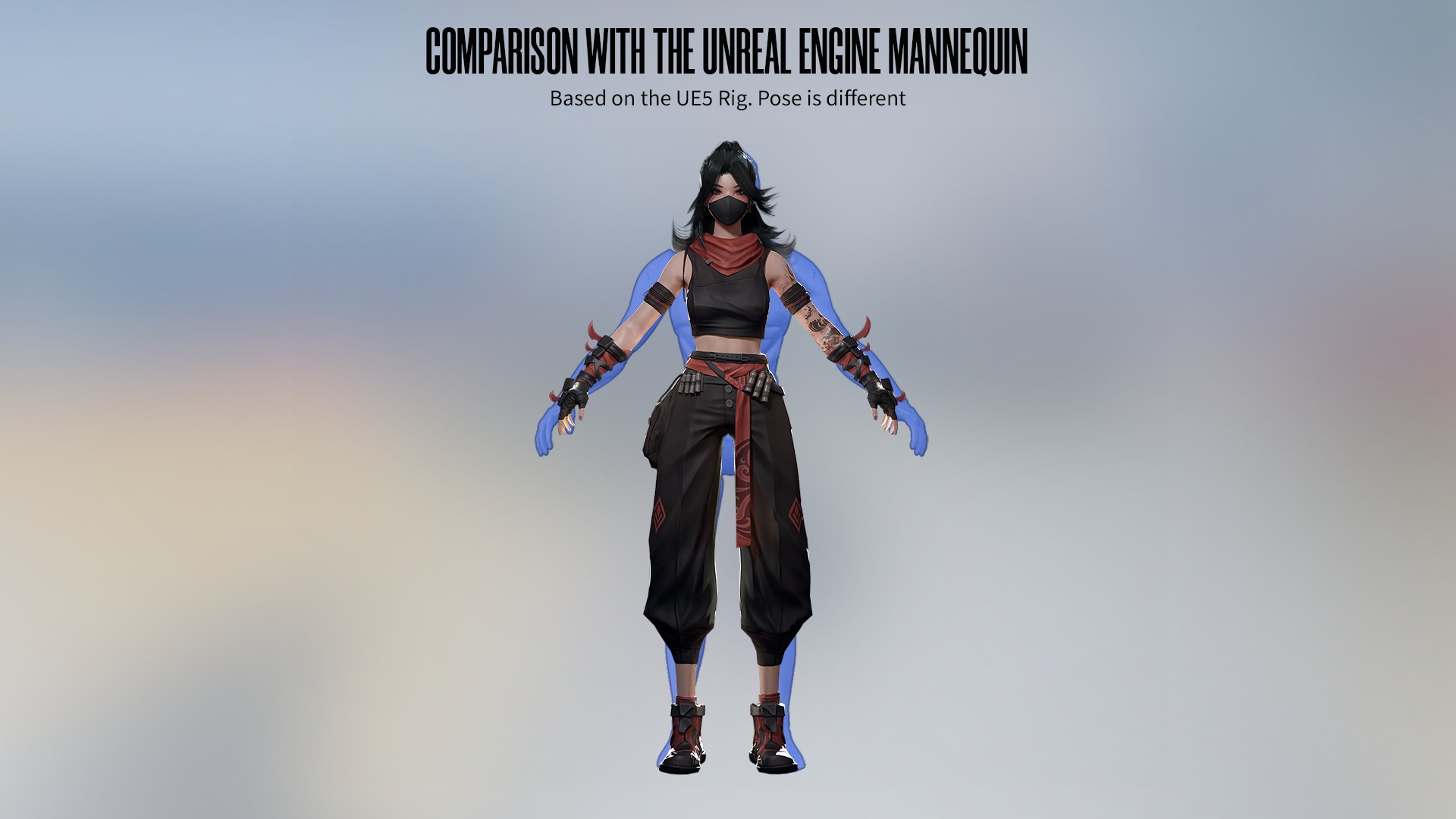 Cyberpunk Ninja Girl Vex - Game Ready Low-poly 3D model_17