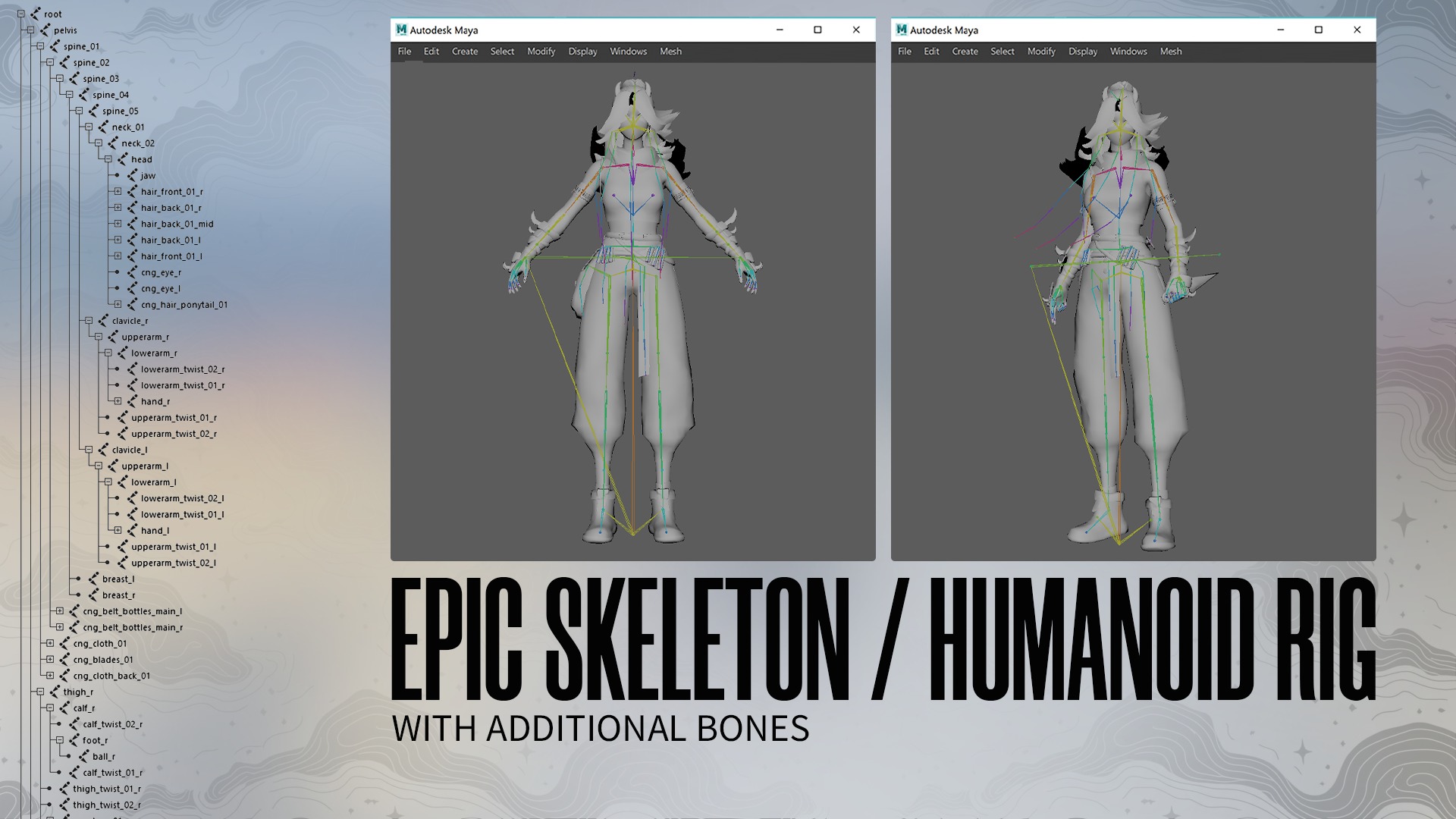 Cyberpunk Ninja Girl Vex - Game Ready Low-poly 3D model_15