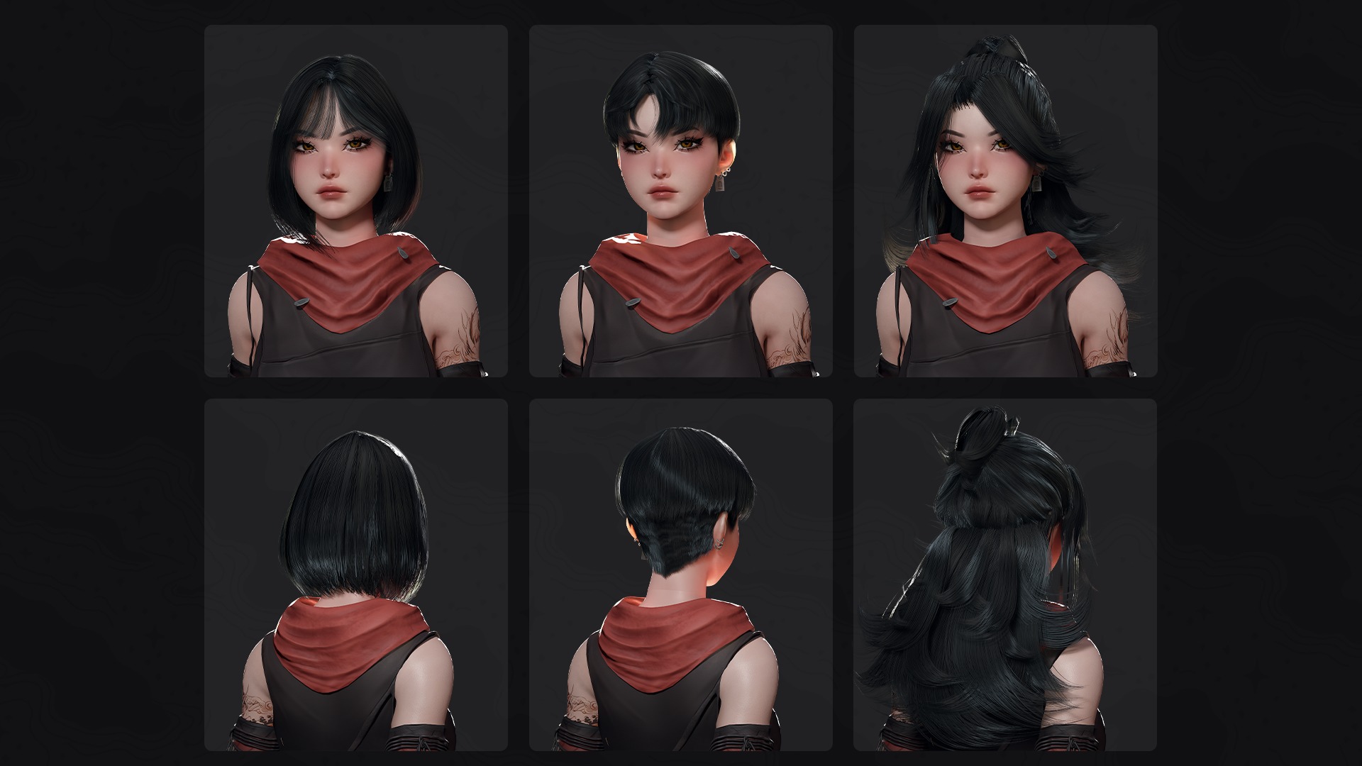 Cyberpunk Ninja Girl Vex - Game Ready Low-poly 3D model_10