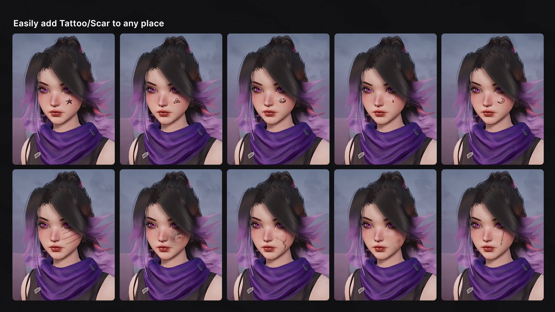 Cyberpunk Ninja Girl Vex - Game Ready Low-poly 3D model_12