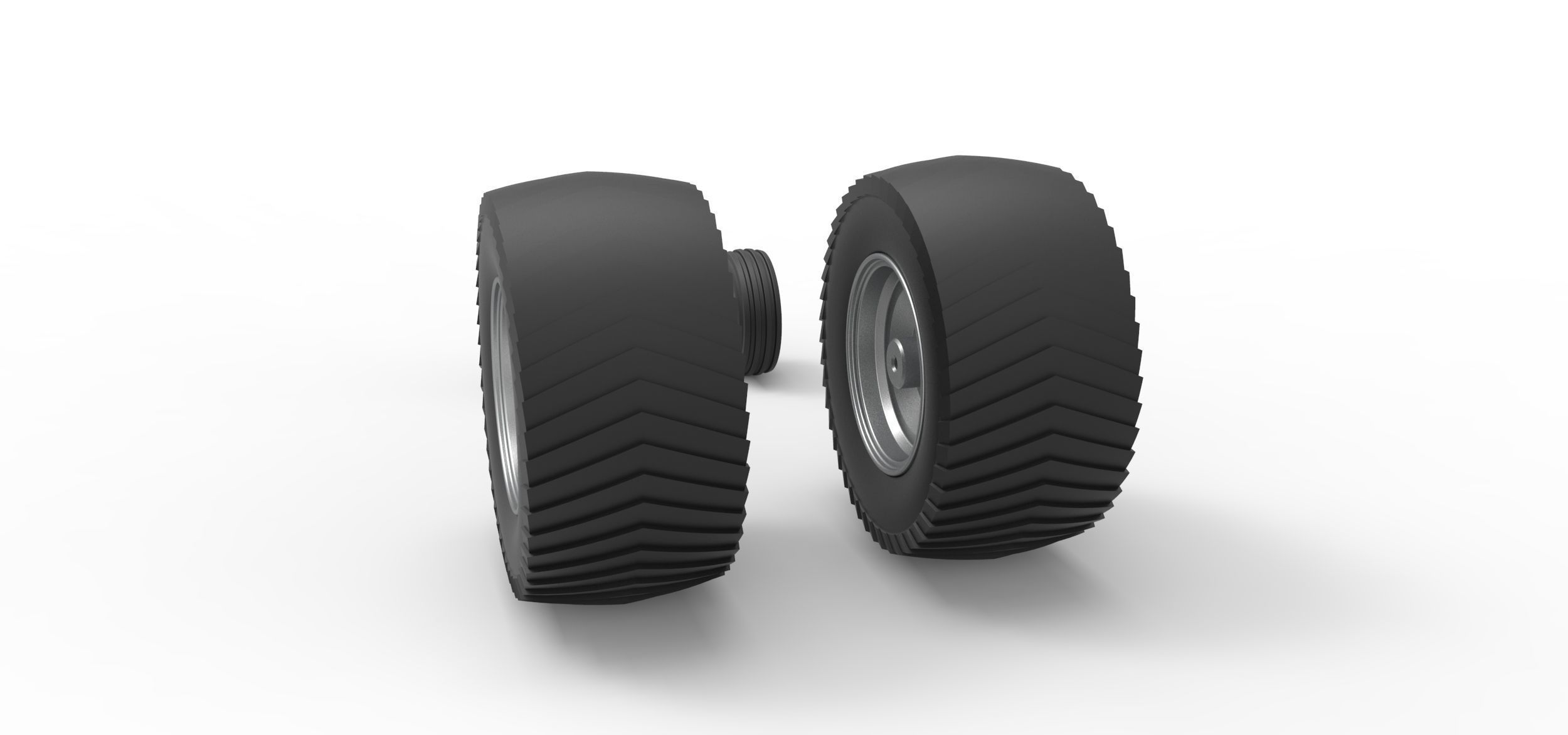Wheel set of Pro Stock Pulling Tractor Scale 1 to 25 3D print model_7