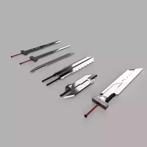 Final Fantasy VII Cloud Strife Fusion Sword 3D model | CGTrader