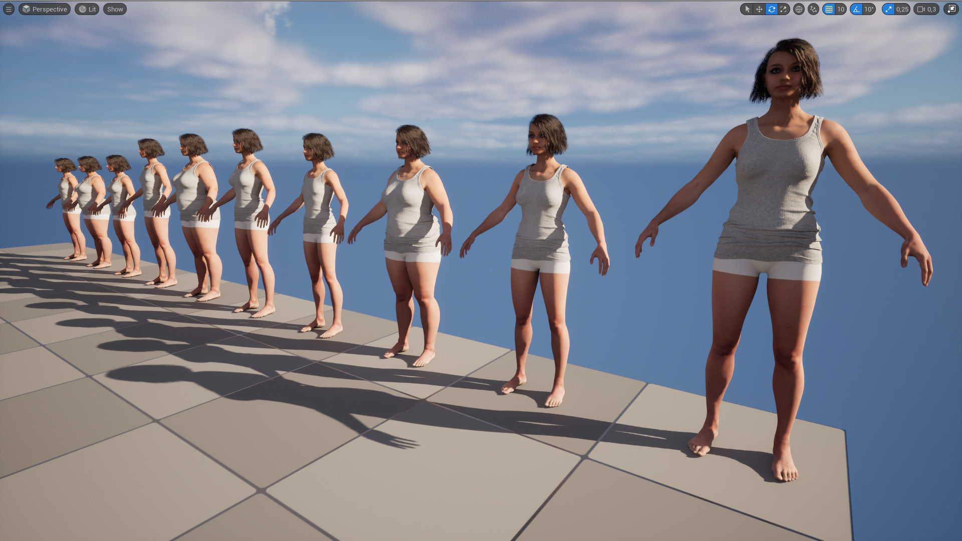 Singlet 8 - All MH Bodies and UE5 Skeletons - Rigged Low-poly 3D model_13