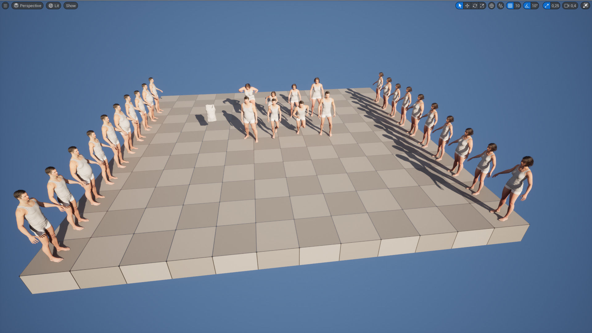 Singlet 8 - All MH Bodies and UE5 Skeletons - Rigged Low-poly 3D model_10