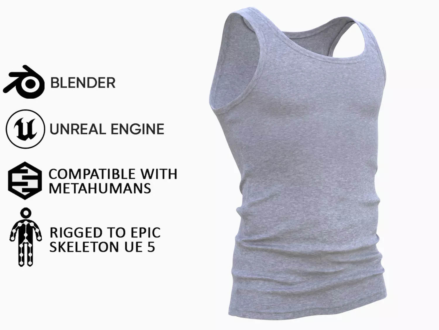 Singlet 8 - All MH Bodies and UE5 Skeletons - Rigged Low-poly 3D model_0