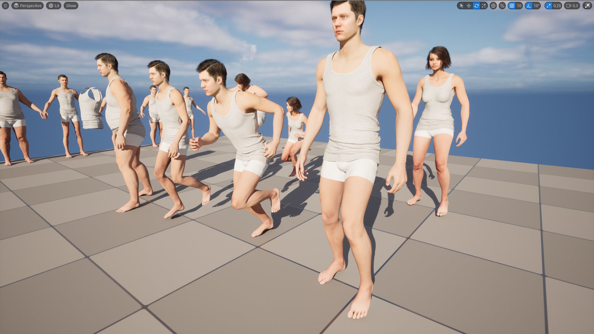 Singlet 8 - All MH Bodies and UE5 Skeletons - Rigged Low-poly 3D model_11