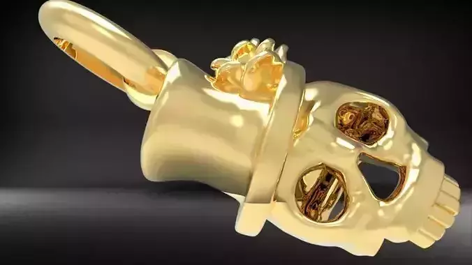 Skull and roses pendant