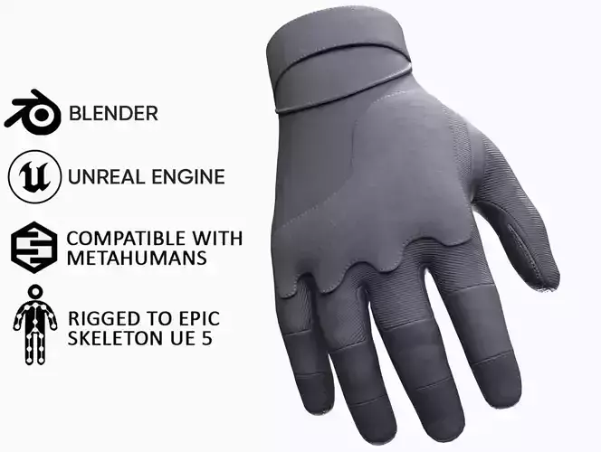 Gloves 3 - All MH Bodies and UE5 Skeletons - Rigged
