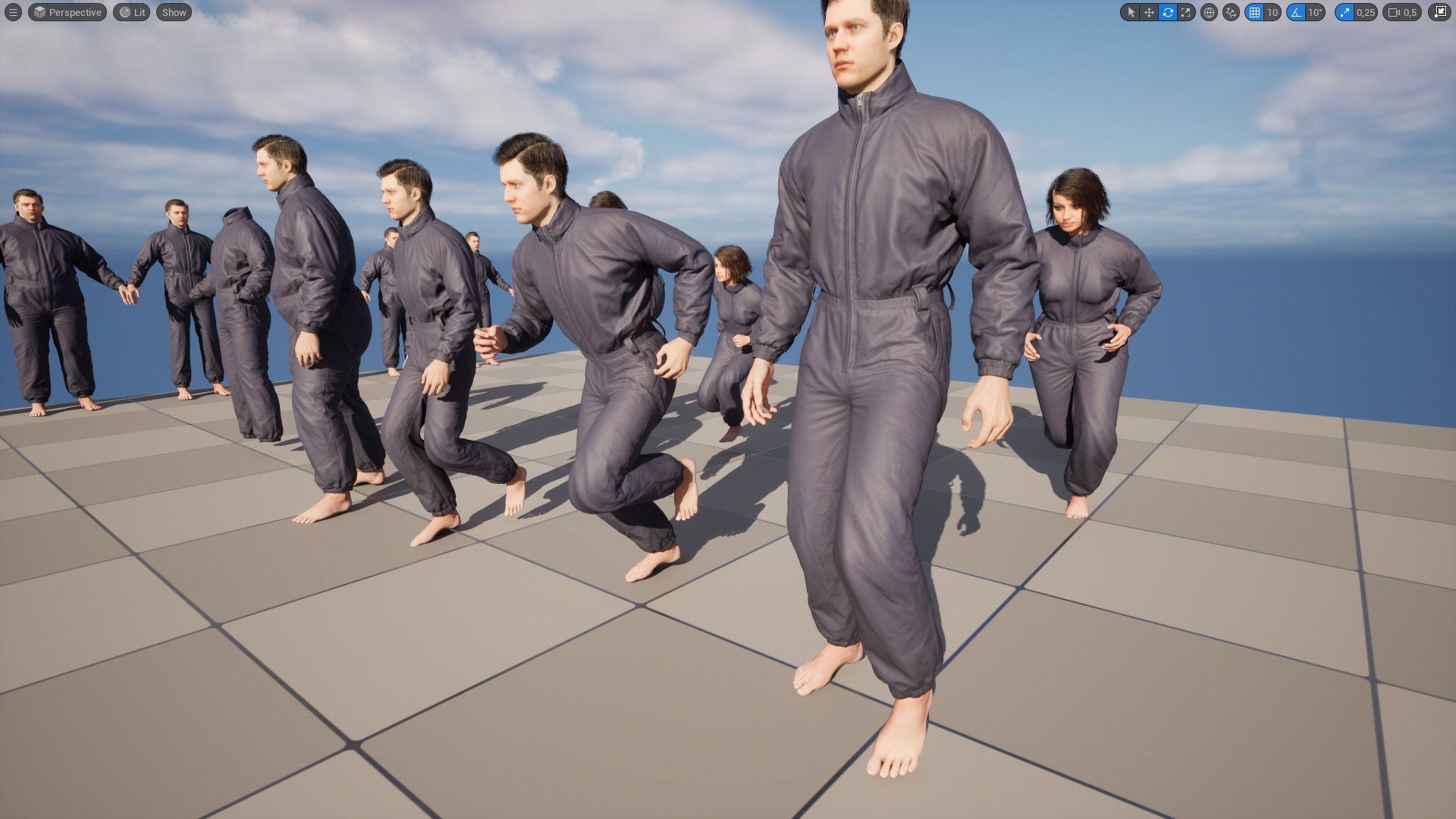 Jumpsuit 1 - All MH Bodies and UE5 Skeletons - Rigged Low-poly 3D model_20
