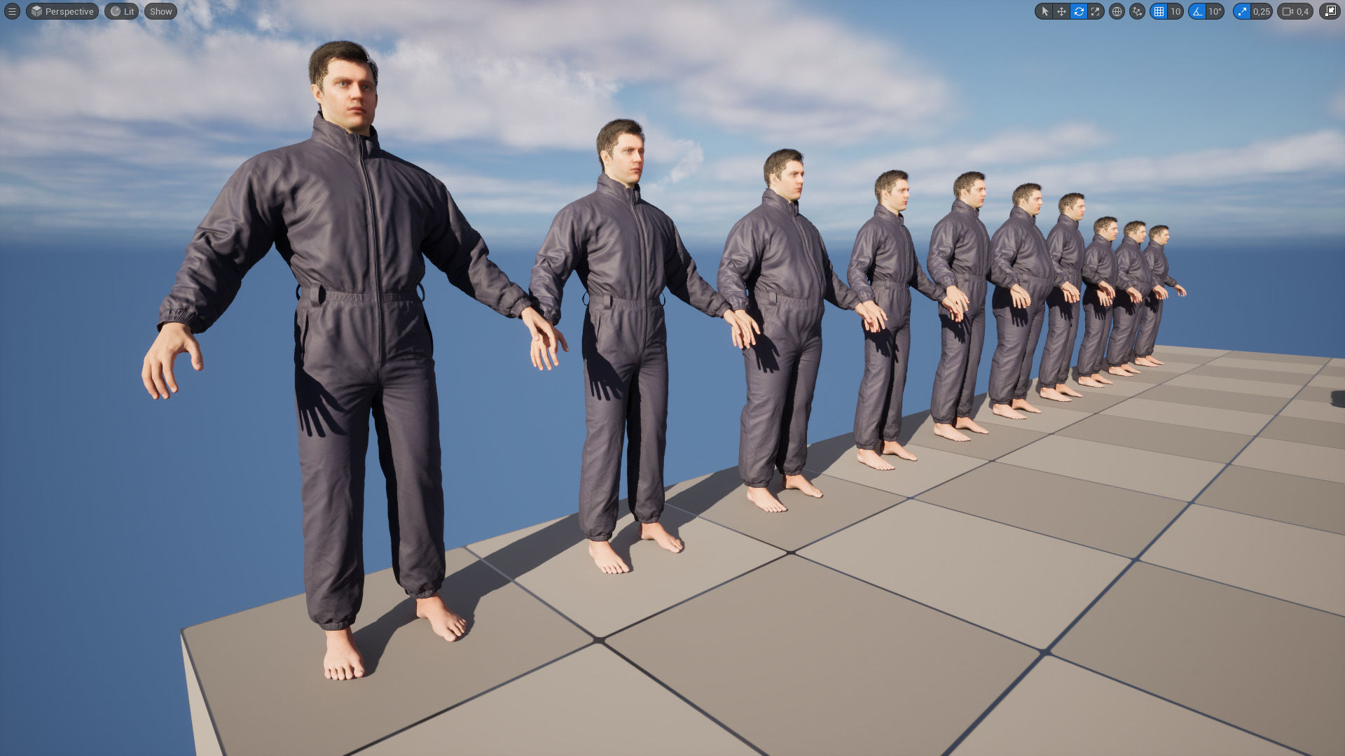 Jumpsuit 1 - All MH Bodies and UE5 Skeletons - Rigged Low-poly 3D model_21