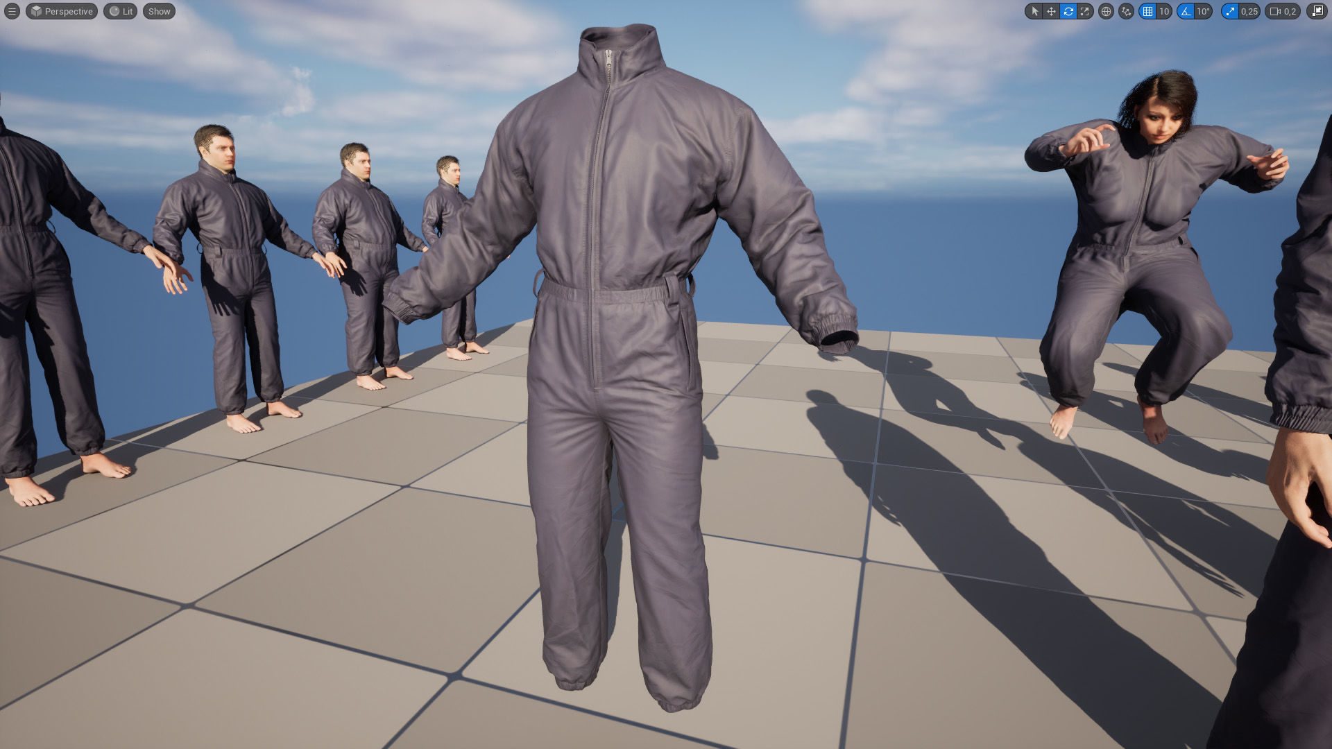 Jumpsuit 1 - All MH Bodies and UE5 Skeletons - Rigged Low-poly 3D model_24