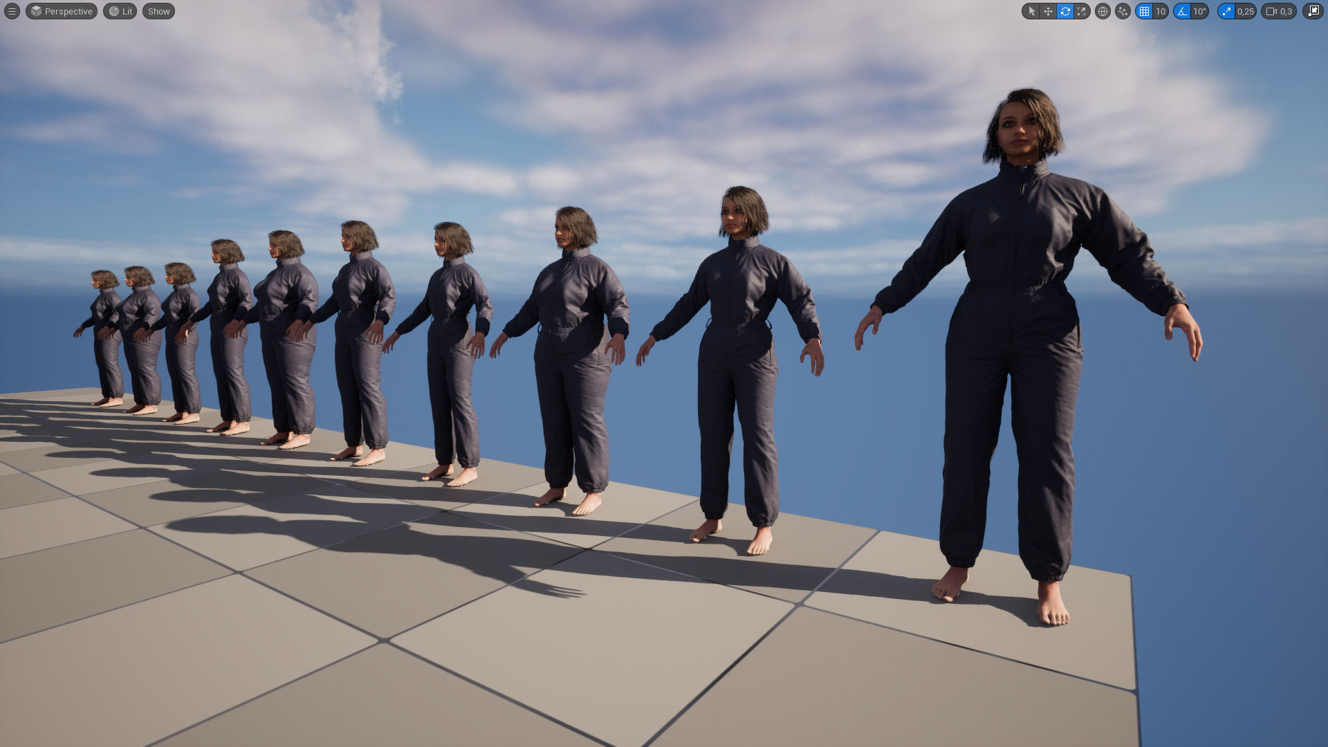 Jumpsuit 1 - All MH Bodies and UE5 Skeletons - Rigged Low-poly 3D model_22
