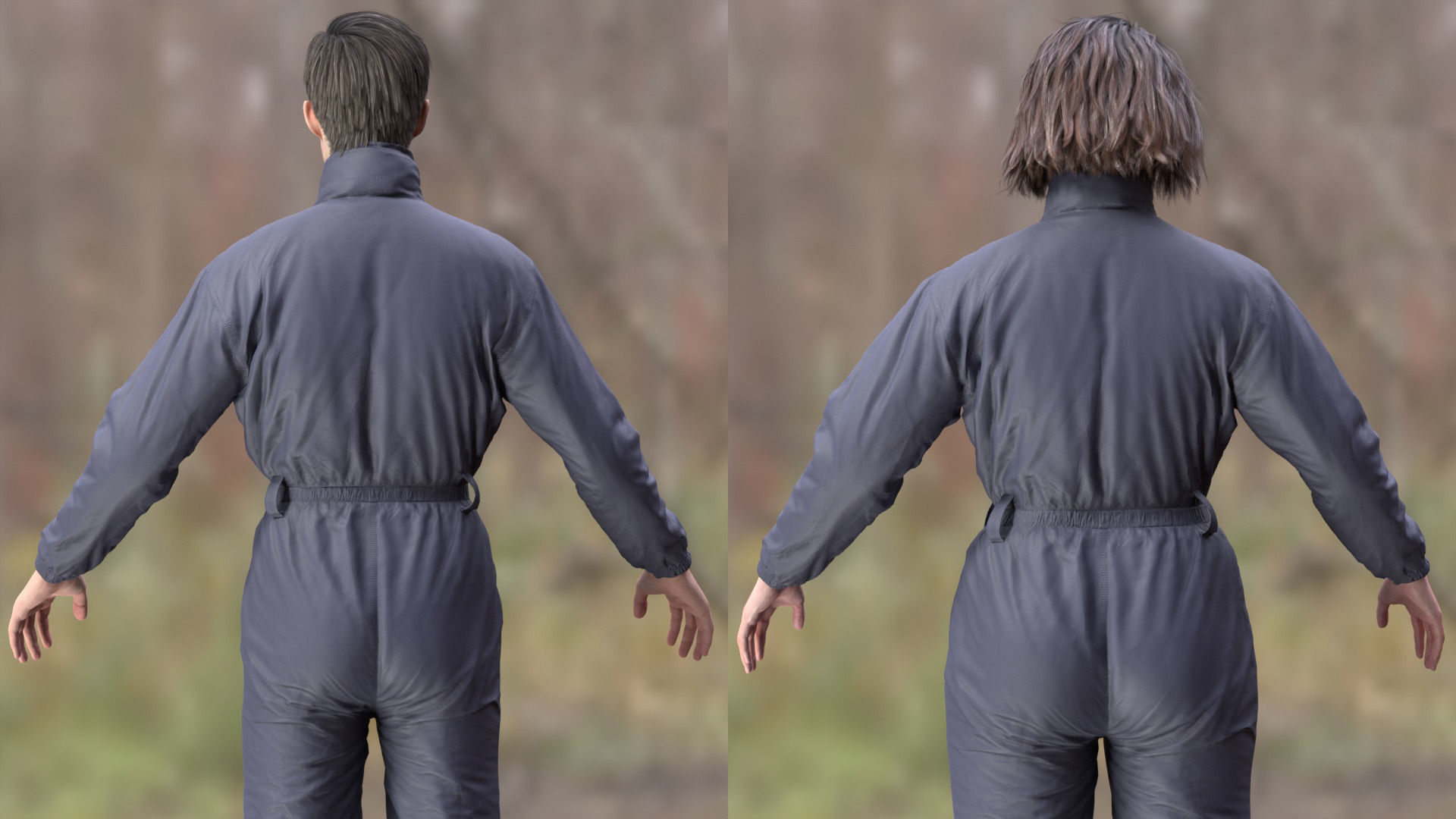 Jumpsuit 1 - All MH Bodies and UE5 Skeletons - Rigged Low-poly 3D model_11