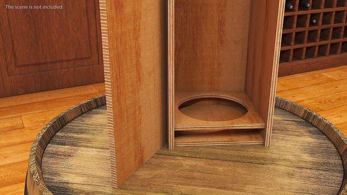Luxurious Champagne in Wooden Box 3D model 6