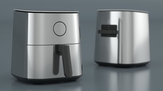 Air Fryer Steel 3D model 4