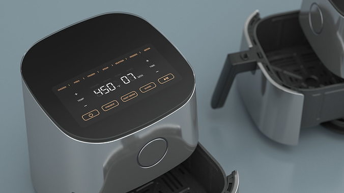 Air Fryer Steel 3D model 7