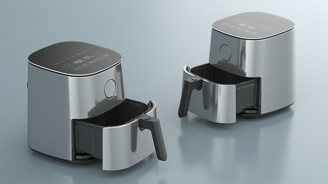 Air Fryer Steel 3D model 6