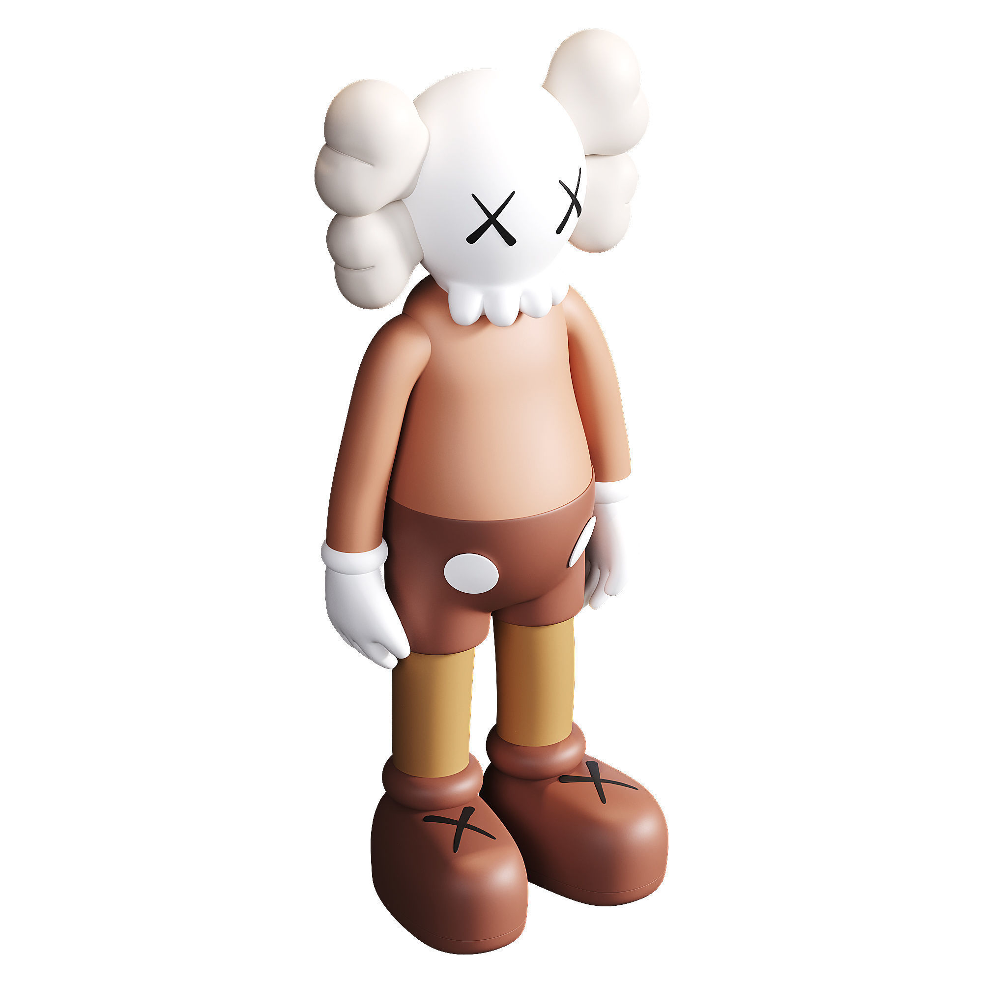 Kaws figure Low-poly 3D model_2