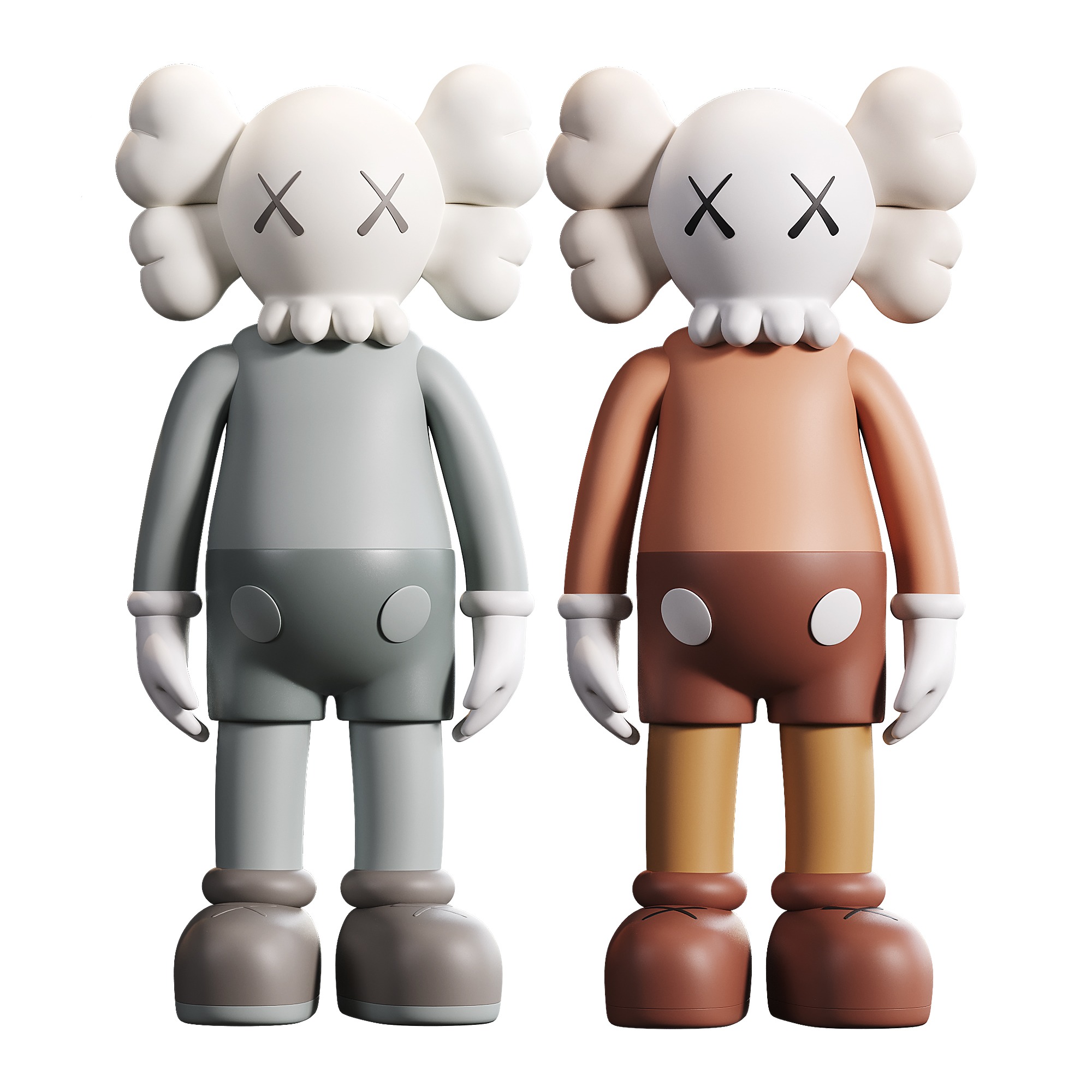 Kaws figure Low-poly 3D model_4