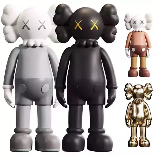 Kaws figure Low-poly 3D model