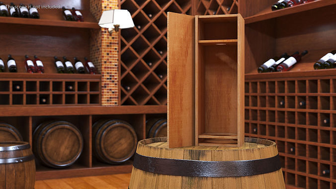 Wooden Box for Champagne Open 3D model