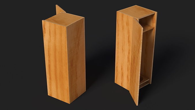 Wooden Box for Champagne Open 3D model 5