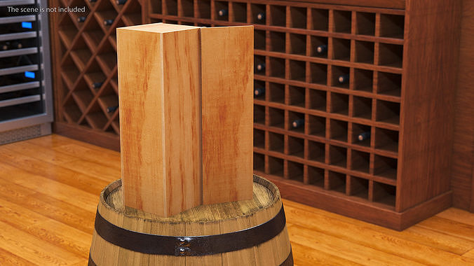 Wooden Box for Champagne Open 3D model 2