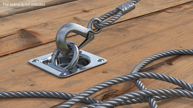 Caliber D-Ring Chrome Anchor 3D model 2