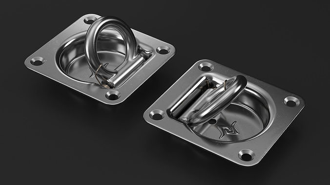 Caliber D-Ring Chrome Anchor 3D model 4