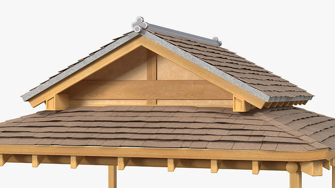 Japanese Gazebo 3D model 6
