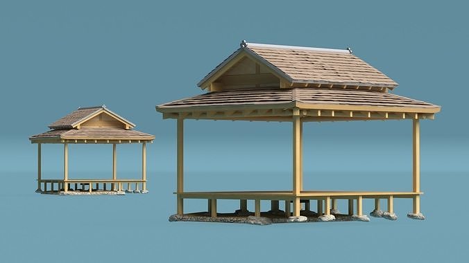 Japanese Gazebo 3D model 3